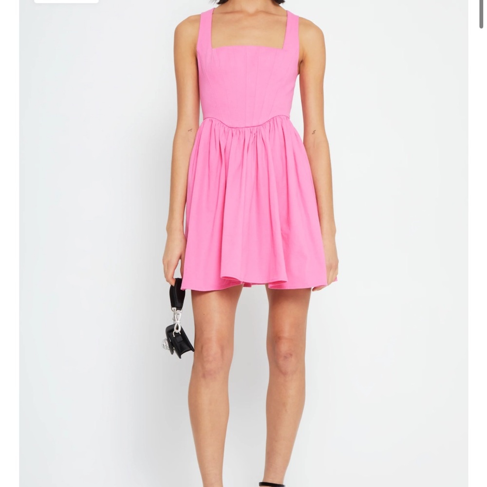 Square Neck Pink Mini Dress